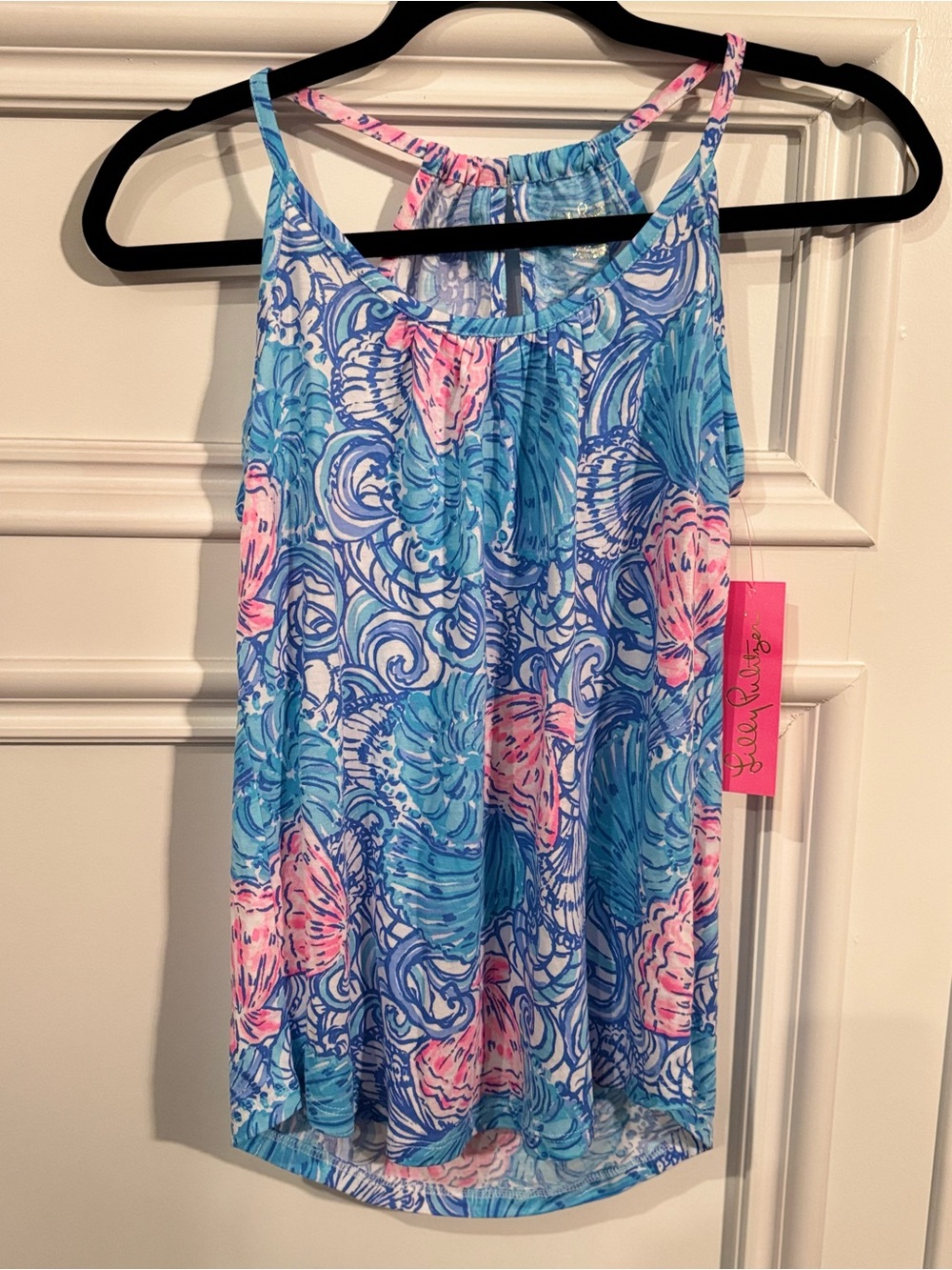 NWT Lilly Pulitzer Lacy Tank Top XXS Blue Haven Raising Shell Resort Cami